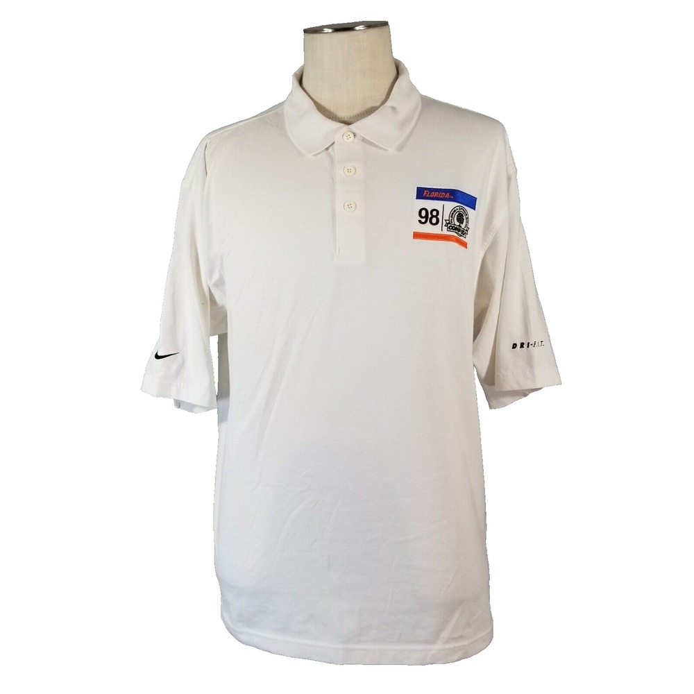 Nike Florida Gators Polo Shirt Adult Men's XL White 1998 Citrus Bowl